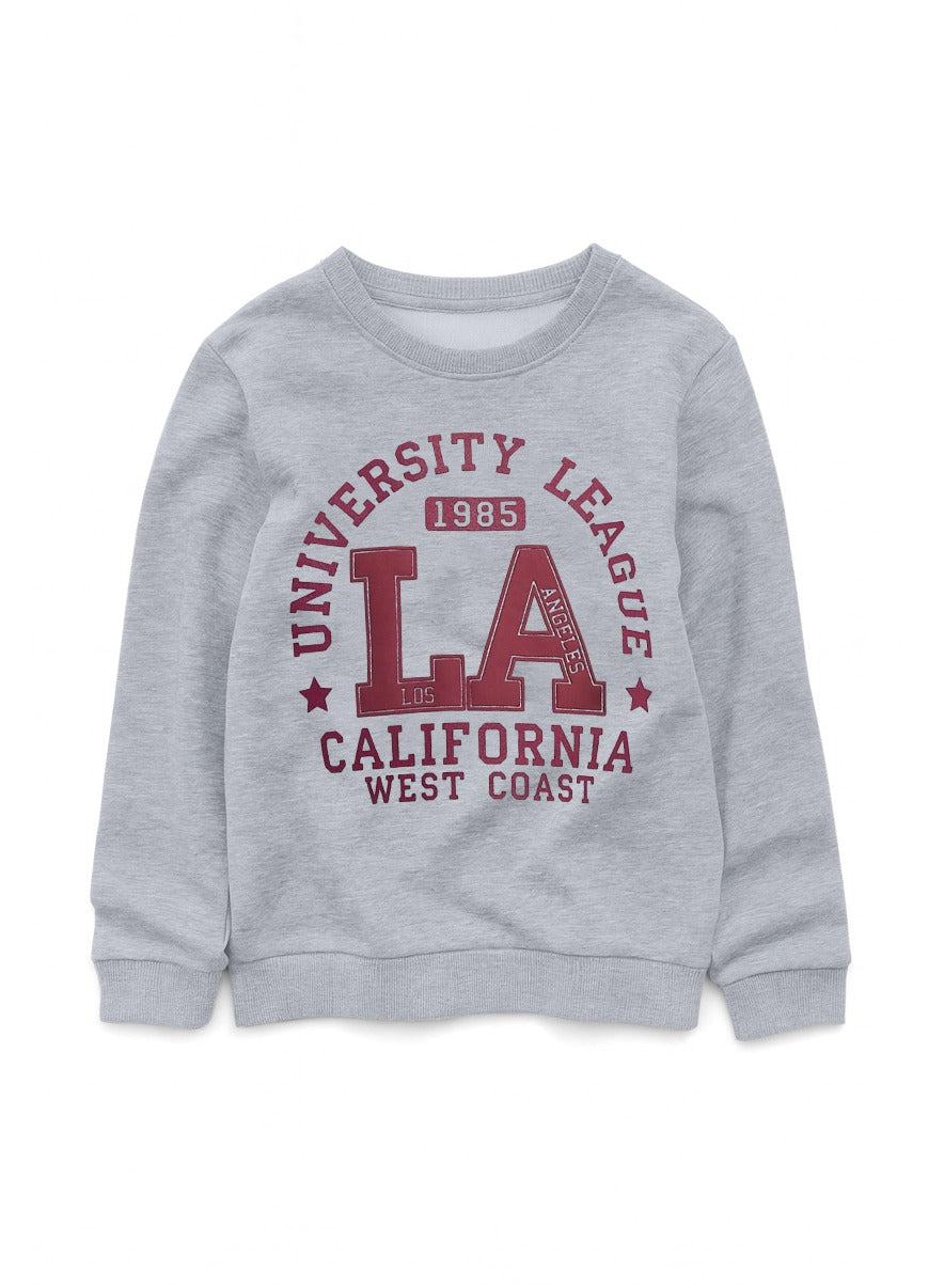 Boys TEXAS 98 Zip-Neck Fleece Tracksuit - Grey and Maroon