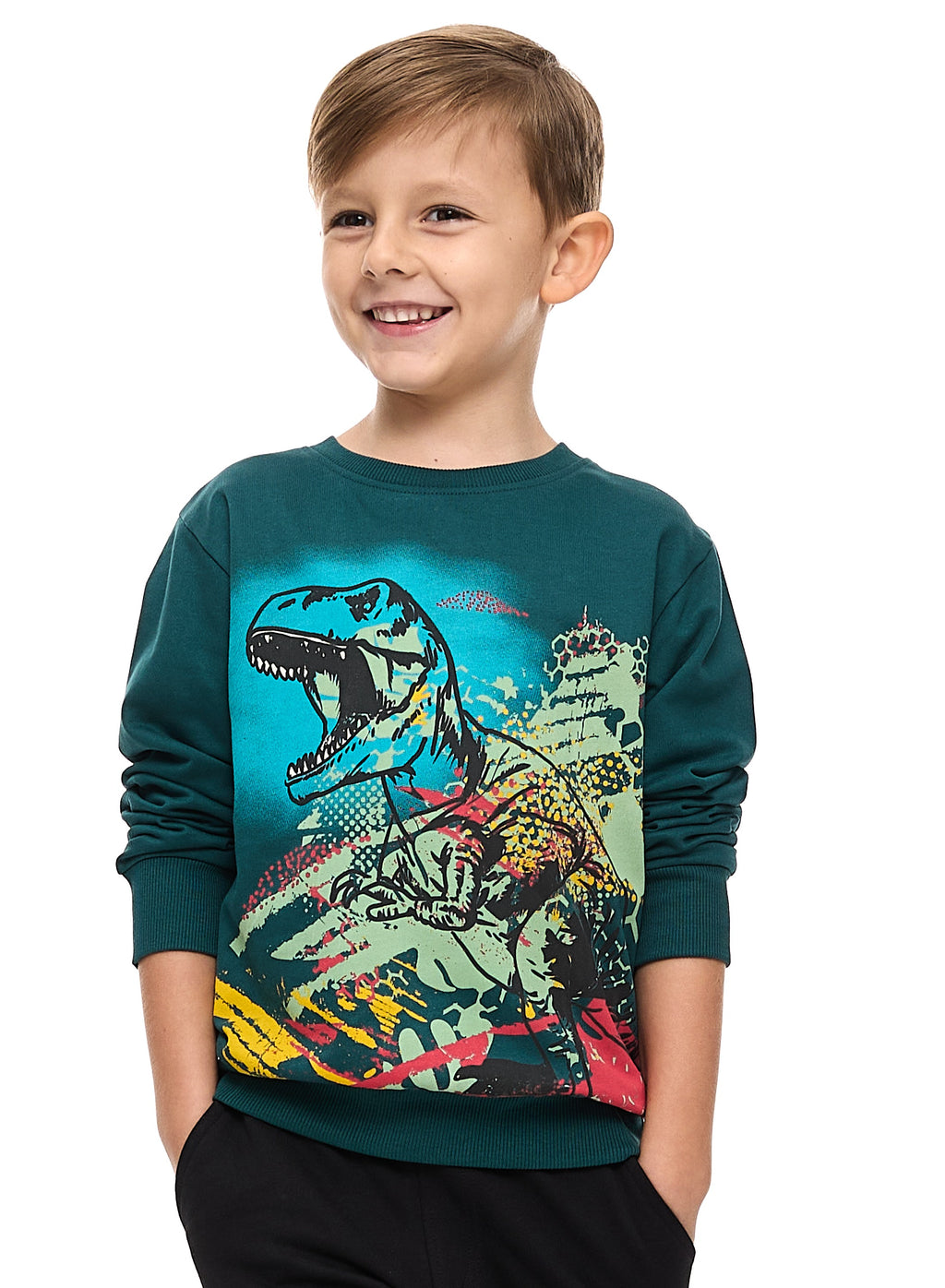 Boys' 2-Piece Sweatshirt And Jogger Set - Dk Green -Black