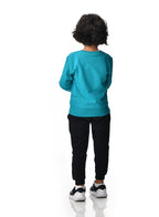 Boys' 2-Piece Sweatshirt And Jogger Set Blue-Black