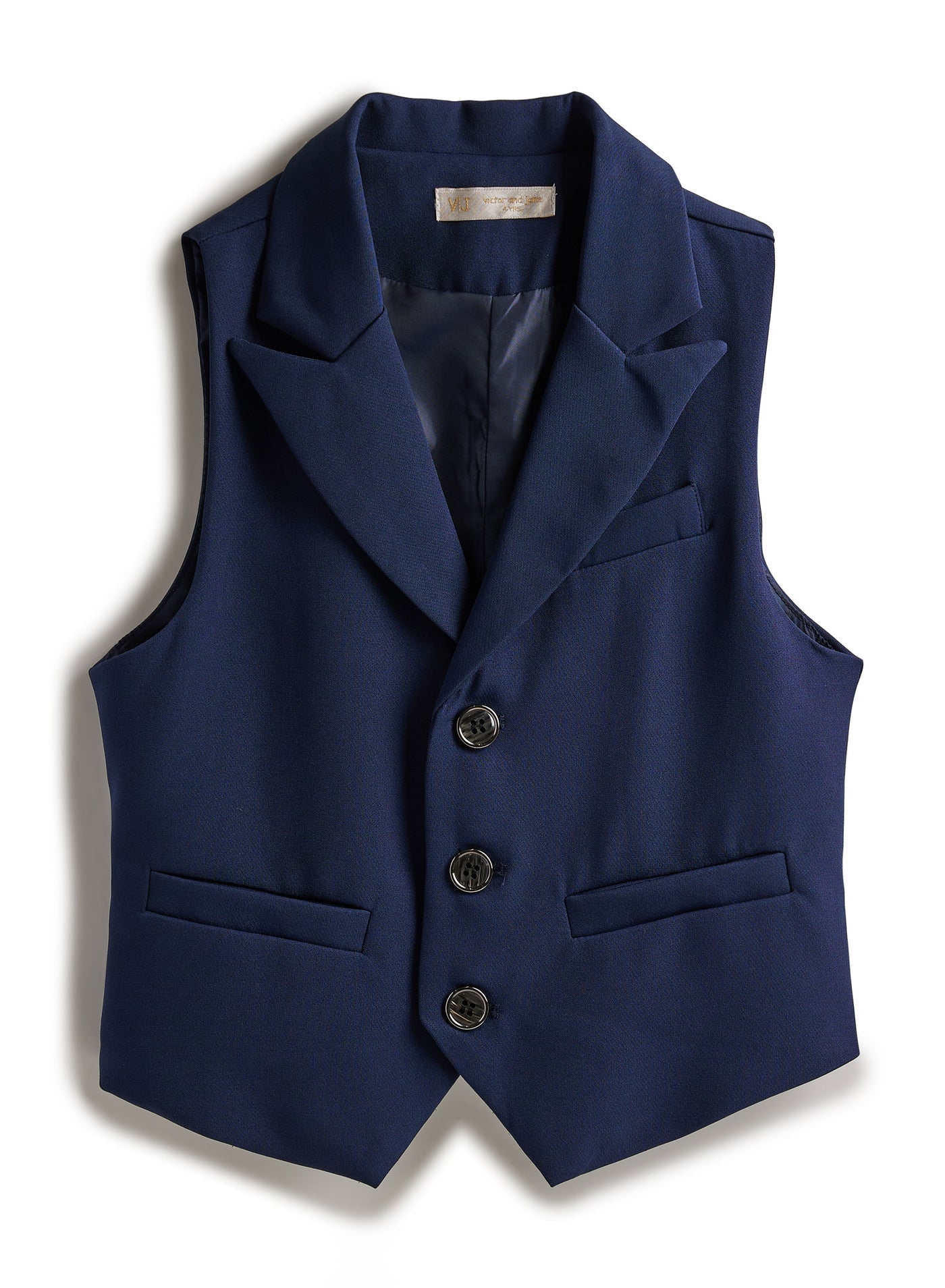 Navy Waistcoat And Pant Set With Shirt And Bow Tie