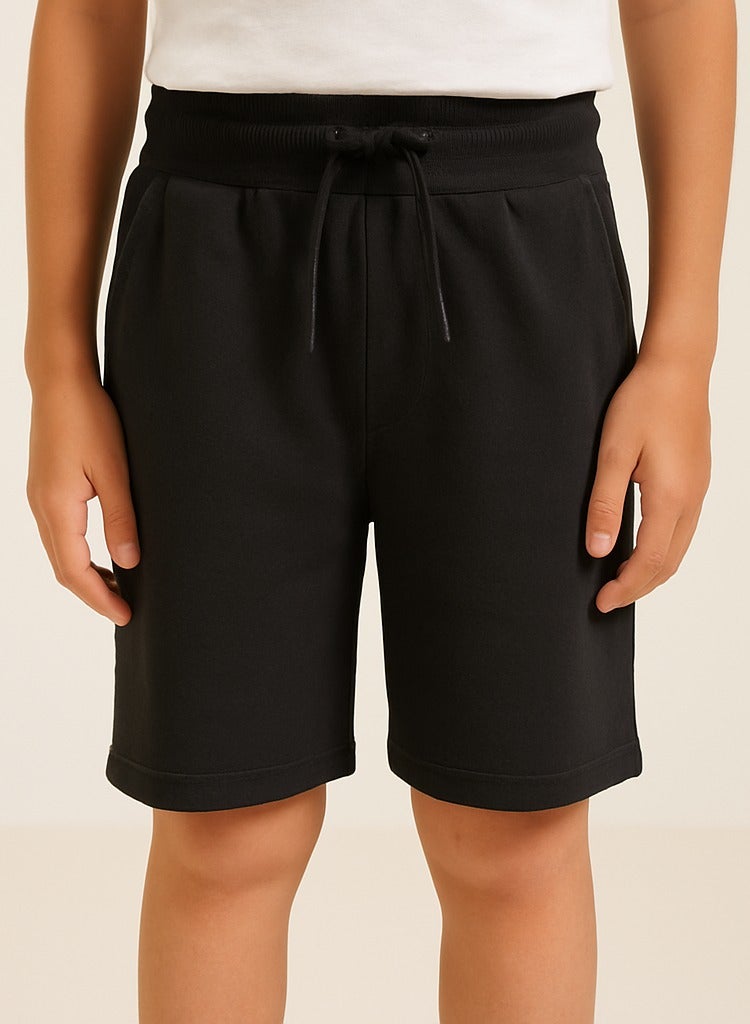 Boys French Terry Shorts 100% Cotton– Black