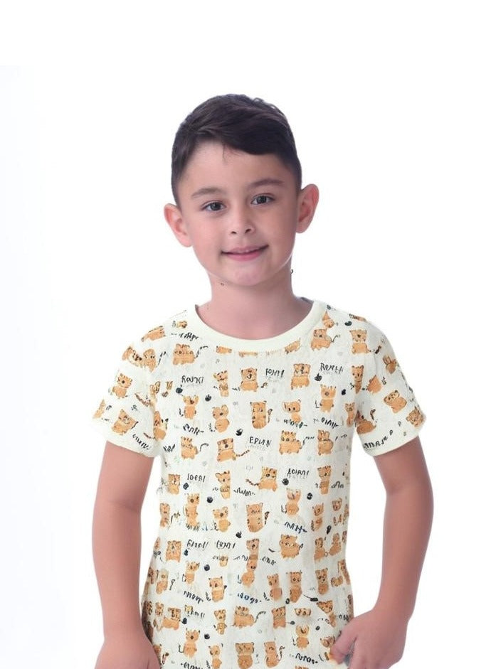 Victor And Jane - All-Over Printed T-Shirt And Shorts Pyjama Set
