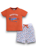 Victor And Jane - Printed T-Shirt And All-Over Printed Shorts Pyjama Set