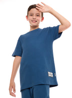 Victor and Jane Cotton Graphic Comfy Fit Half Sleeves T-Shirt & Shorts/Co-ord Set - Beige