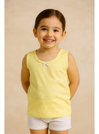 3-Pack Girls' Cotton Vests “ Pastel Soft Essentials In Pink, Yellow & Blue