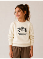 Girls Floral Embroidery Pullover