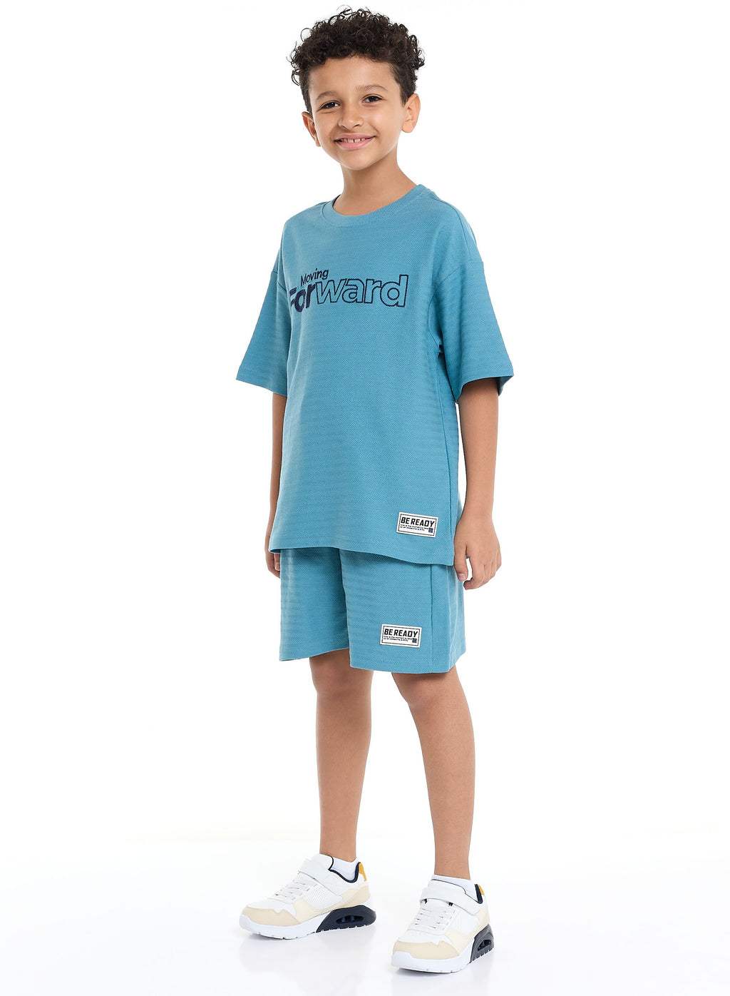 Victor And Jane Sr Boys' Jacquard Set “ Striped Design With Textured Material, Ready-To-Move Coordinated Match Sets