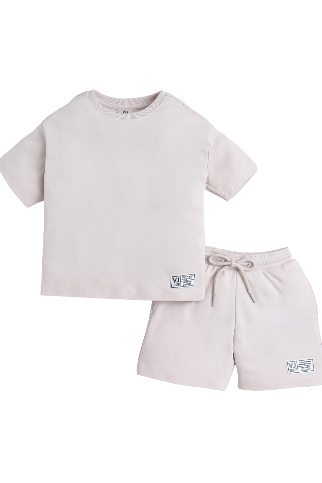 Boys Cotton Interlock Tee & Shorts Set “ Sand