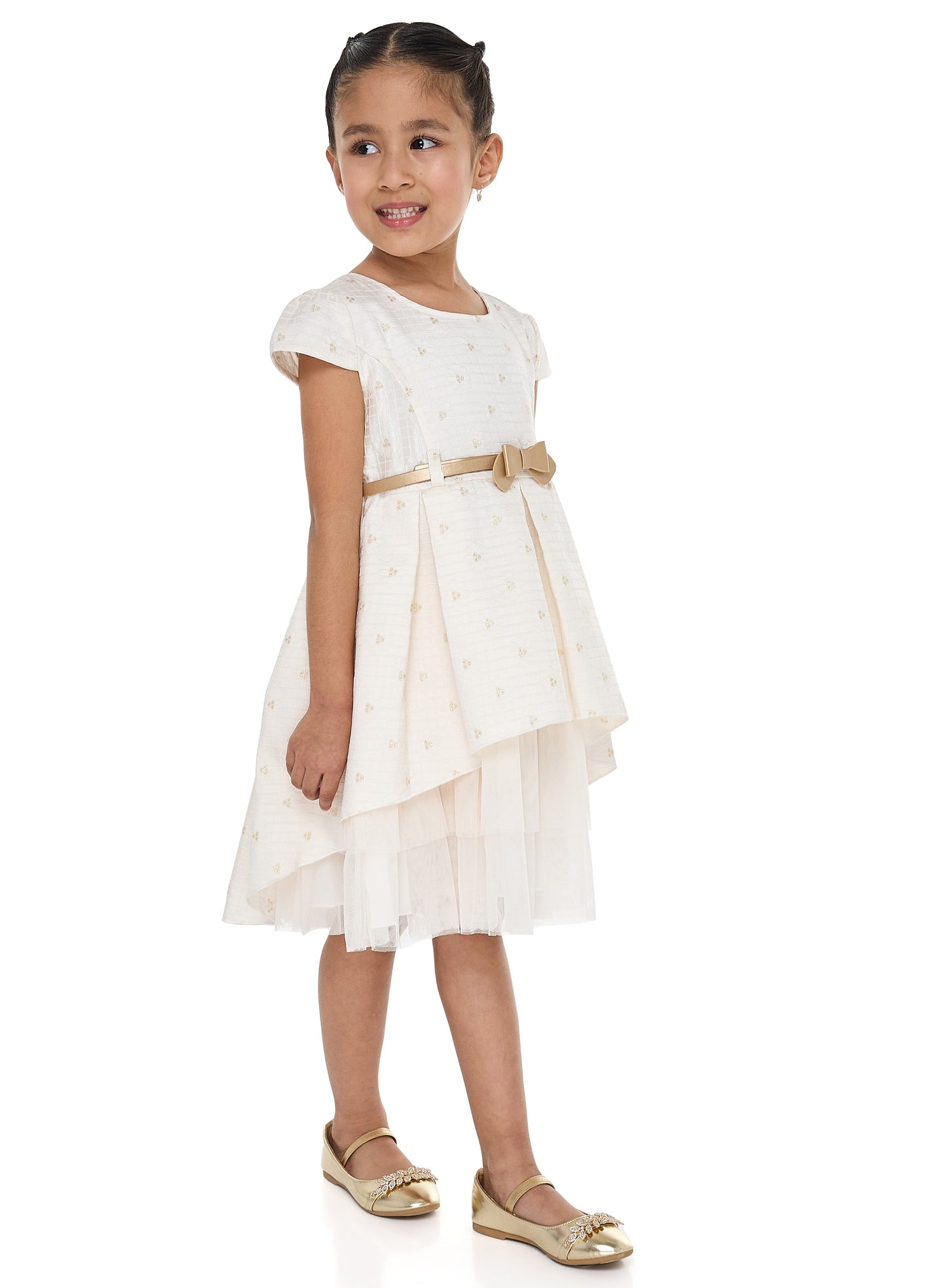 Chic Jacquard Champagne  Party Dress With Mesh & Decoration