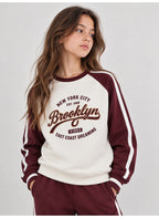 Girls Raglan Sleeve Sweatshirt and Wide Leg Pants Set