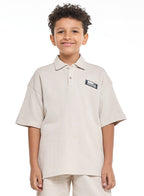 Victor And Jane Boys' Jacquard Set “ 2-Piece Outfit With Patch Polo T-Shirt And Shorts