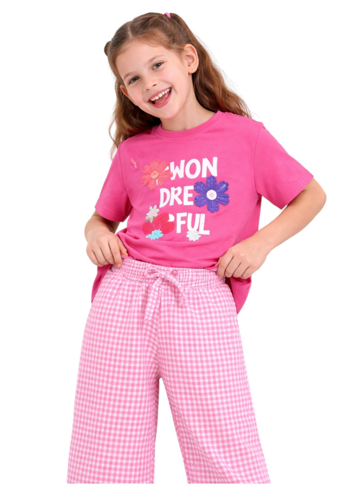 Girls Print T Shirt Set
