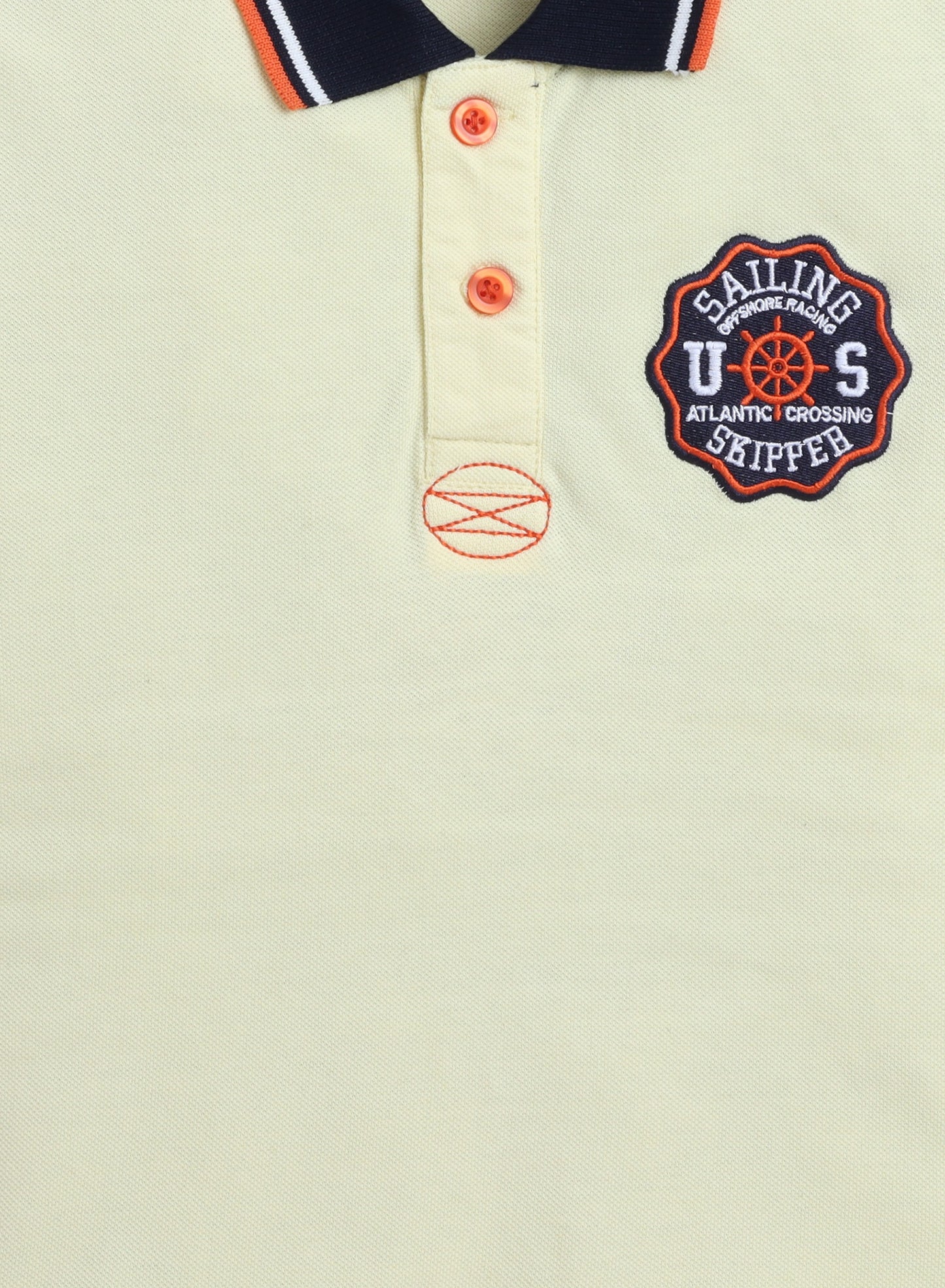 Victor & Jane Junior Boys' Polo T-Shirt – Yellow colour with Embroidered label detail