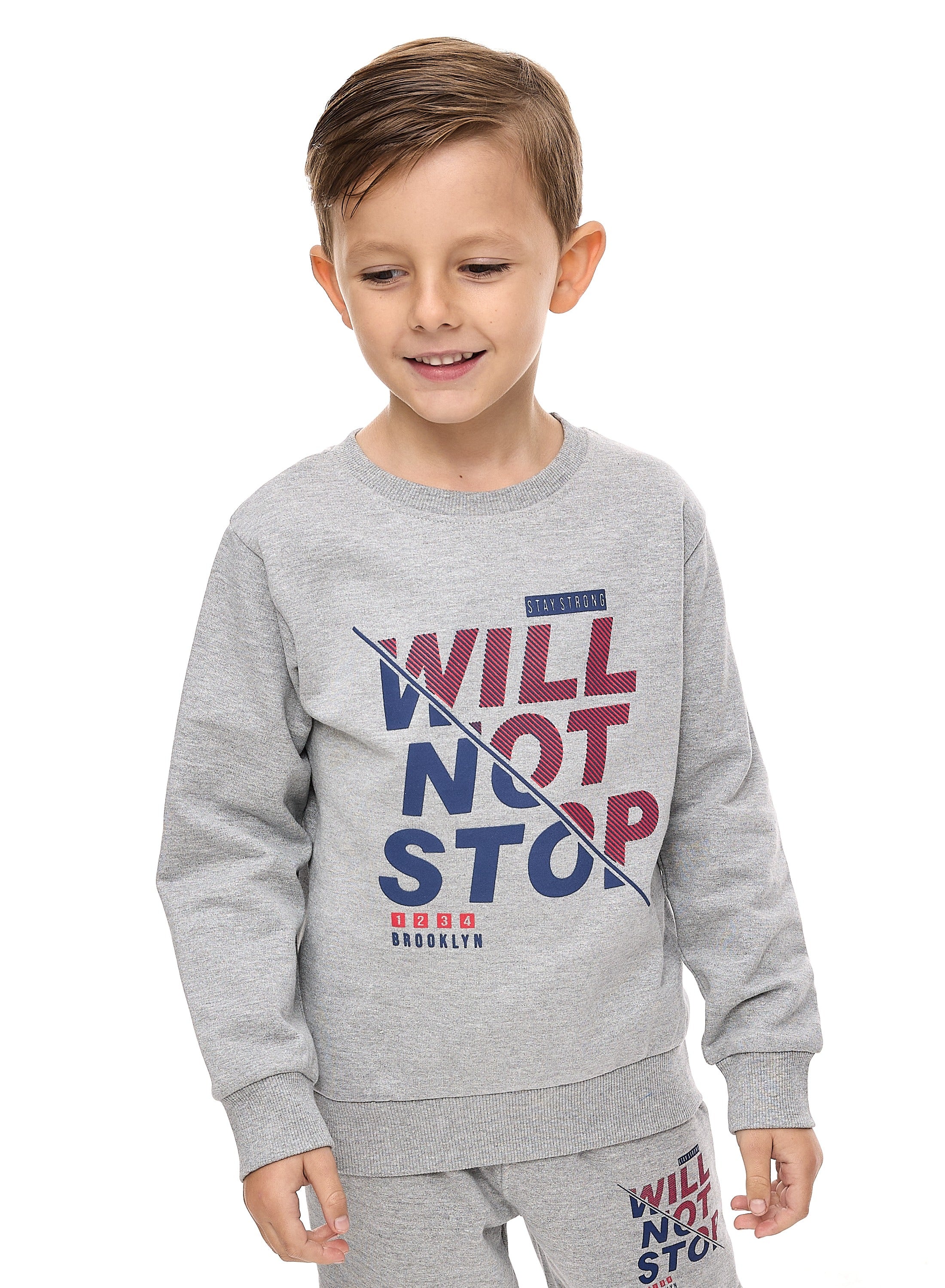 Boys' 2-Piece Sweatshirt And Jogger Set (2 -8 Yrs) Grey