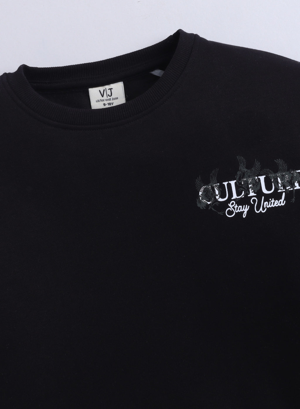 Boys' Black Œculture Stay United” Graphic Sweatshirt