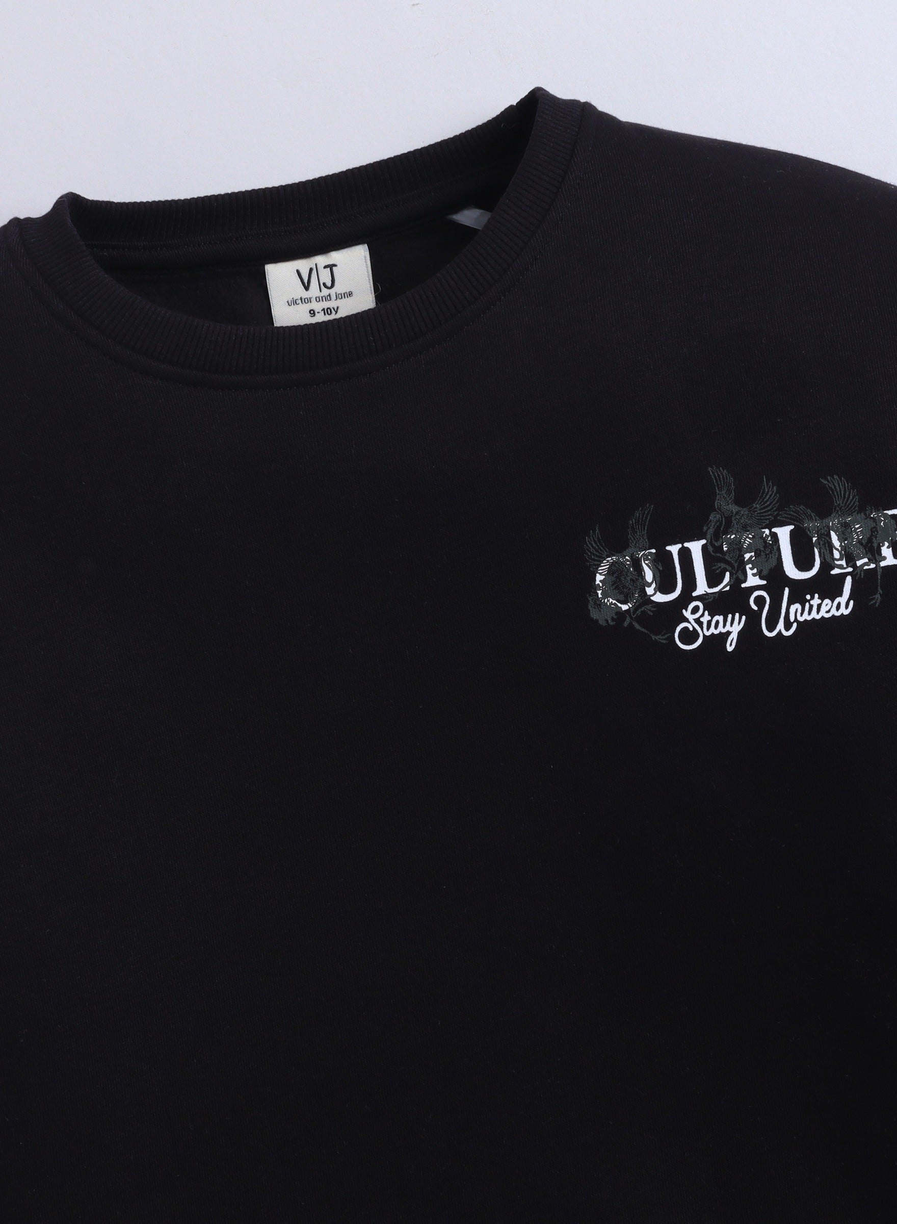 Boys' Black Œculture Stay United” Graphic Sweatshirt