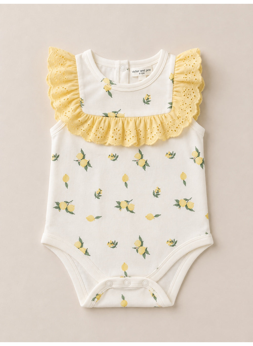 Baby Girls Lemon Print Bodysuit & Skirt Set with Sunglasses & Socks (4-Piece Set)