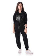 Sequins Embroidered Hoodie With Matching Joggers Comfy Fit