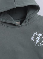Boys' Olive Green Hoodie With Œyou Can’T Make Everyone Happy” Print