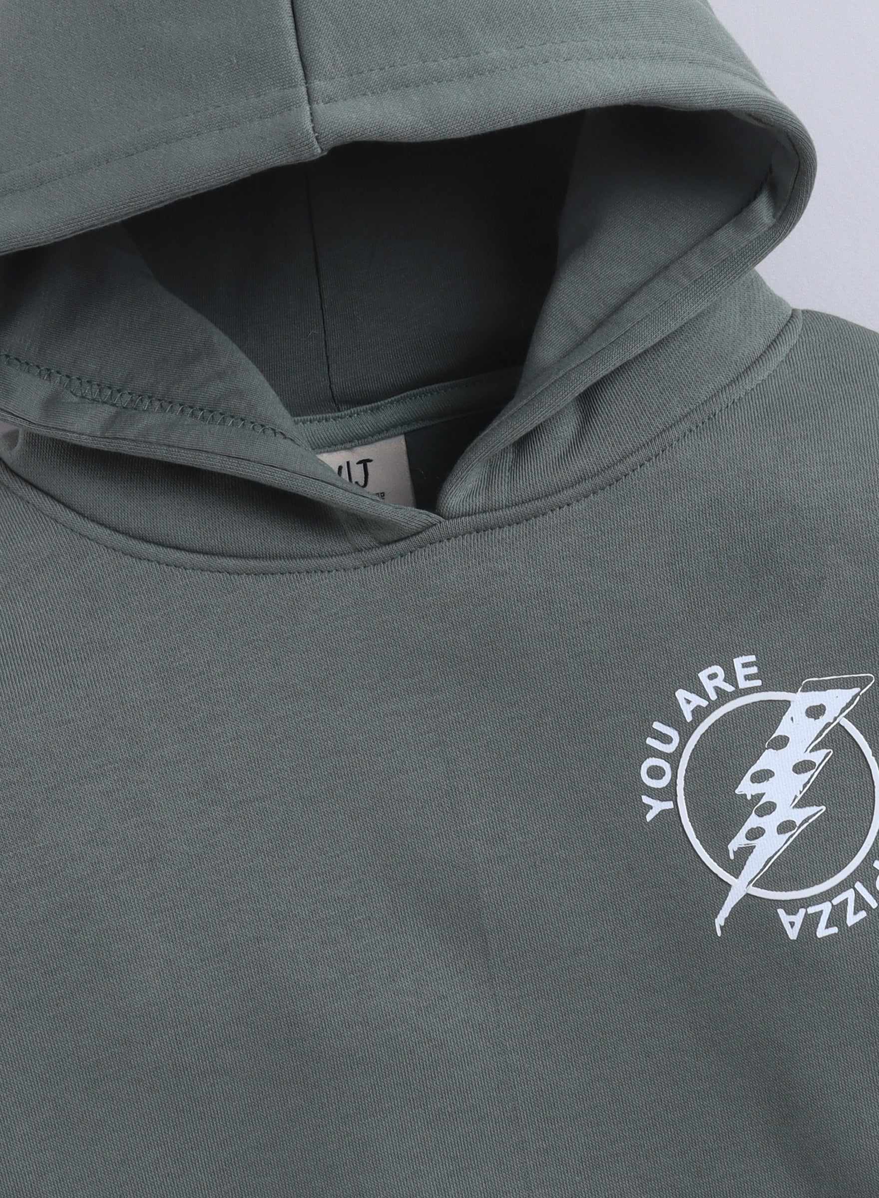 Boys' Olive Green Hoodie With Œyou Can’T Make Everyone Happy” Print