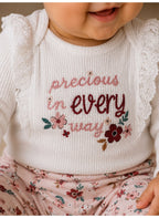 Baby Girls Long Sleeve Bodysuit and Floral Pants Set with Headband (3-Piece)