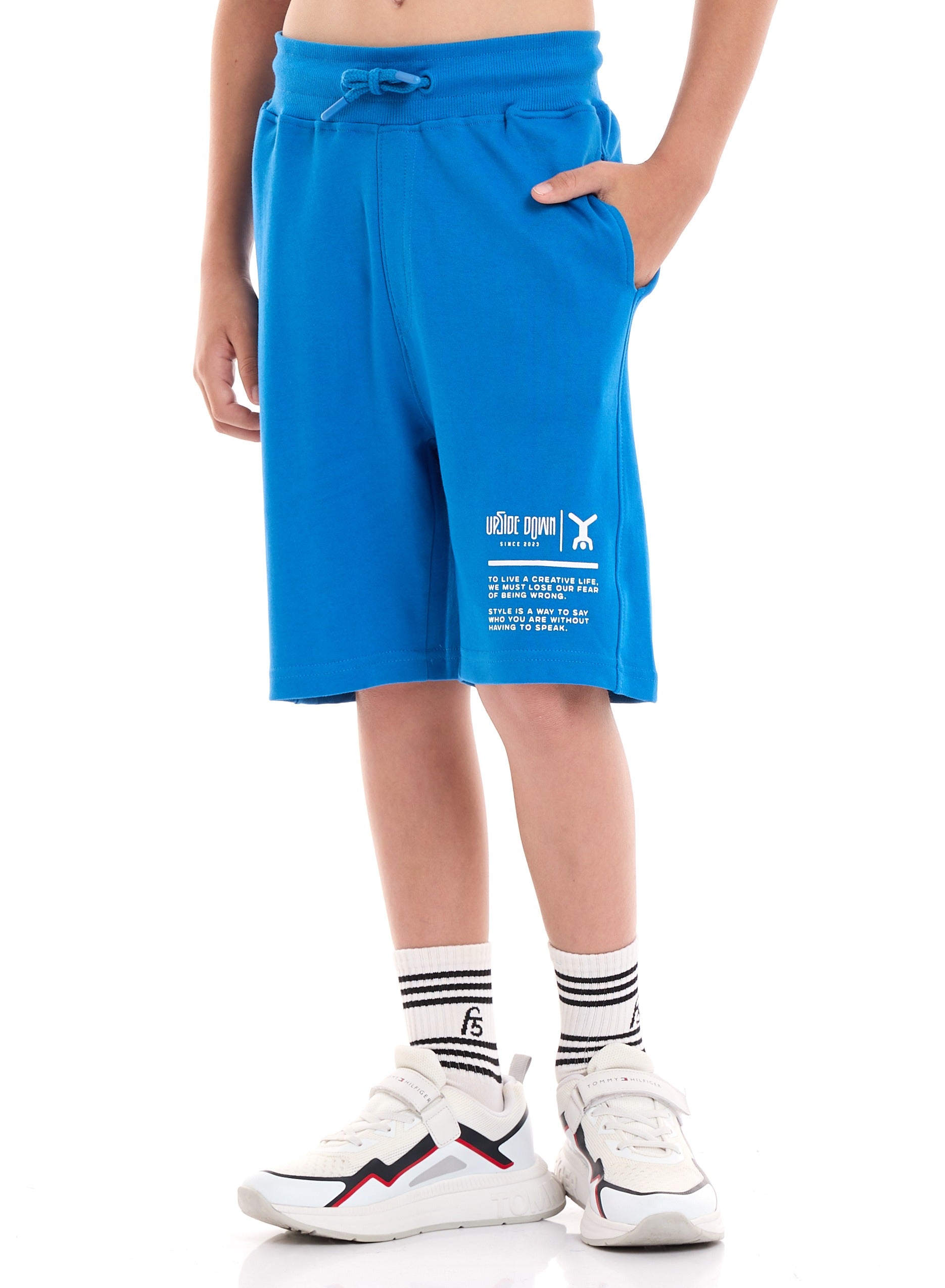 Victor and Jane  Alaska Geographic Polo T-shirt & Shorts Set - Blue/Grey