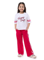 Girls 2Pc Set - Embellished Top With Matching Straight Pants