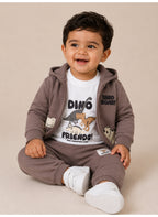 Baby Boys Dino Friends 3-Piece Hoodie, T-Shirt & Jogger Set