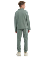 Boys Twill Co-Ord Set | Zipper Shirt & Jogger Pant | Utility Style Outfit