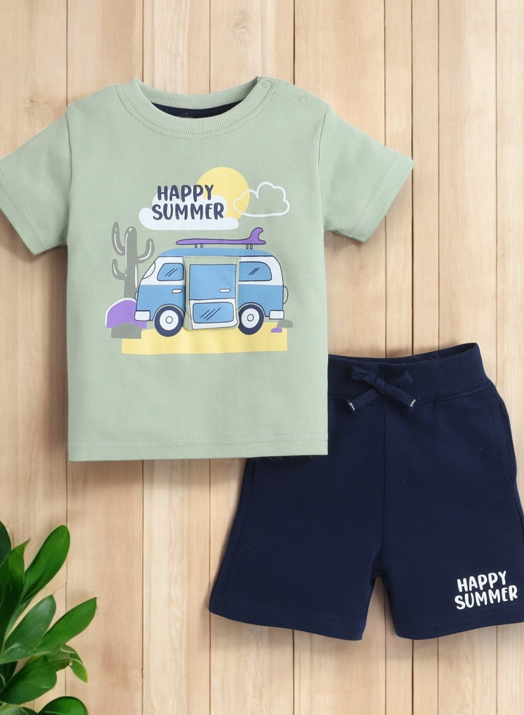 2Pc T Shirt Shorts Set