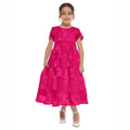 Rose 3D Flower Mesh Occasion Dress