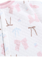 Baby Girls Quilted Footed Onesies 2-Piece Pack with Bow Detail