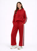 Girls Red Cropped Hoodie & Jogger Set “ 100% Cotton Fleece