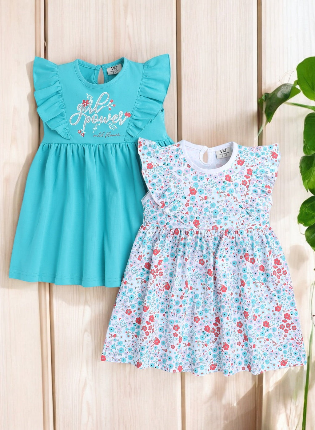 Victor And Jane - All-Over Printed Ruffle Dress (Pack Of 2)