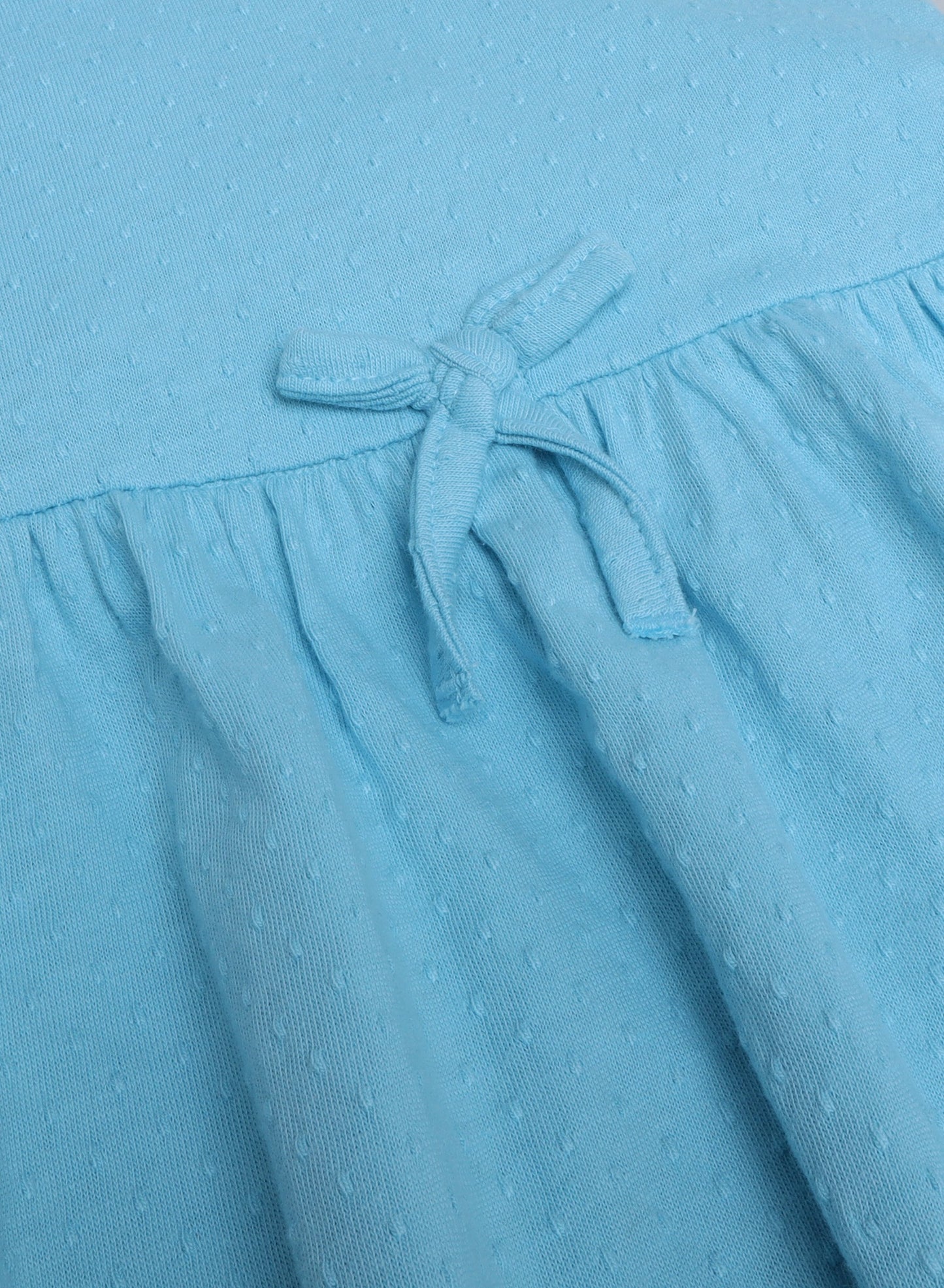 Girls' Ruffle Cotton Dress, Solid Color