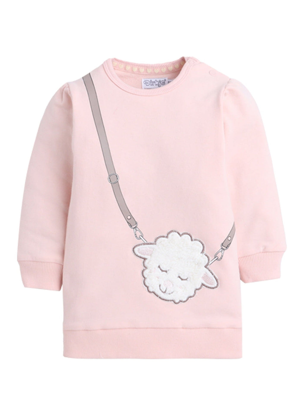 Dirkje Sheep Patched Sweatshirt And Pant Set - Pink/Grey