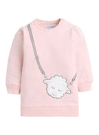 Dirkje Sheep Patched Sweatshirt And Pant Set - Pink/Grey