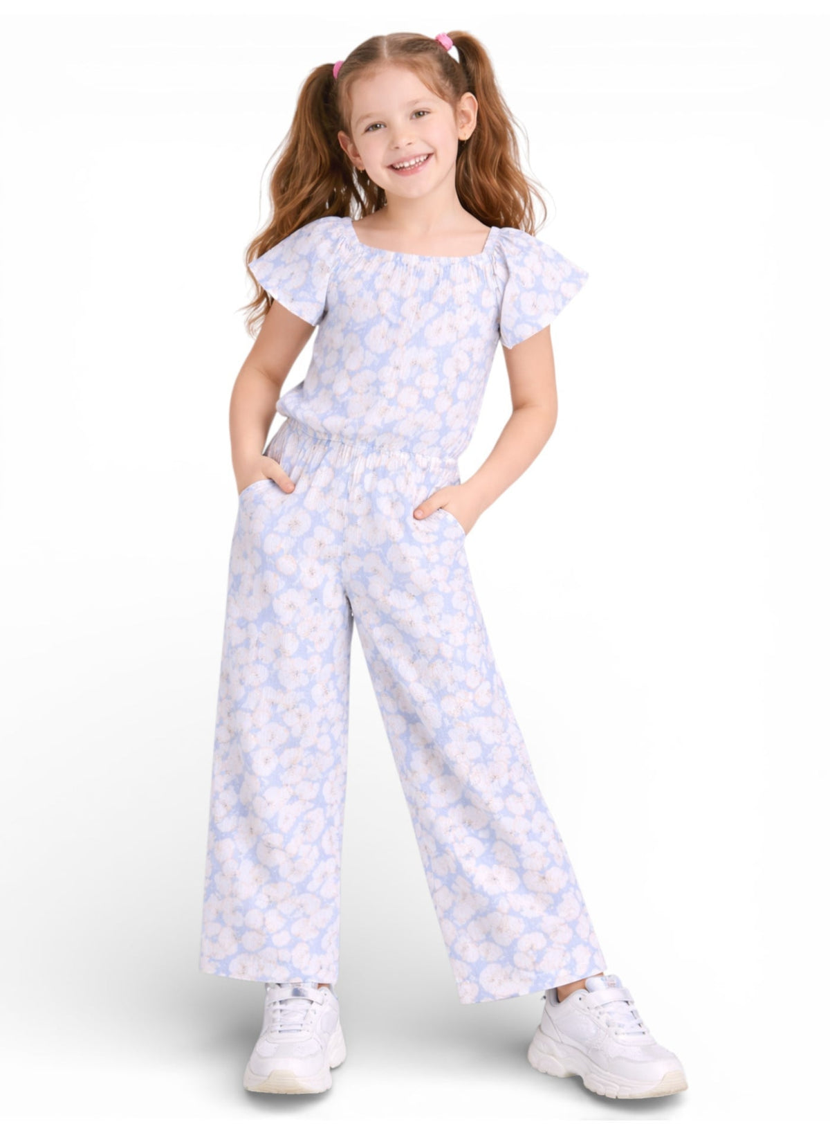 Girls Floral Ruffle