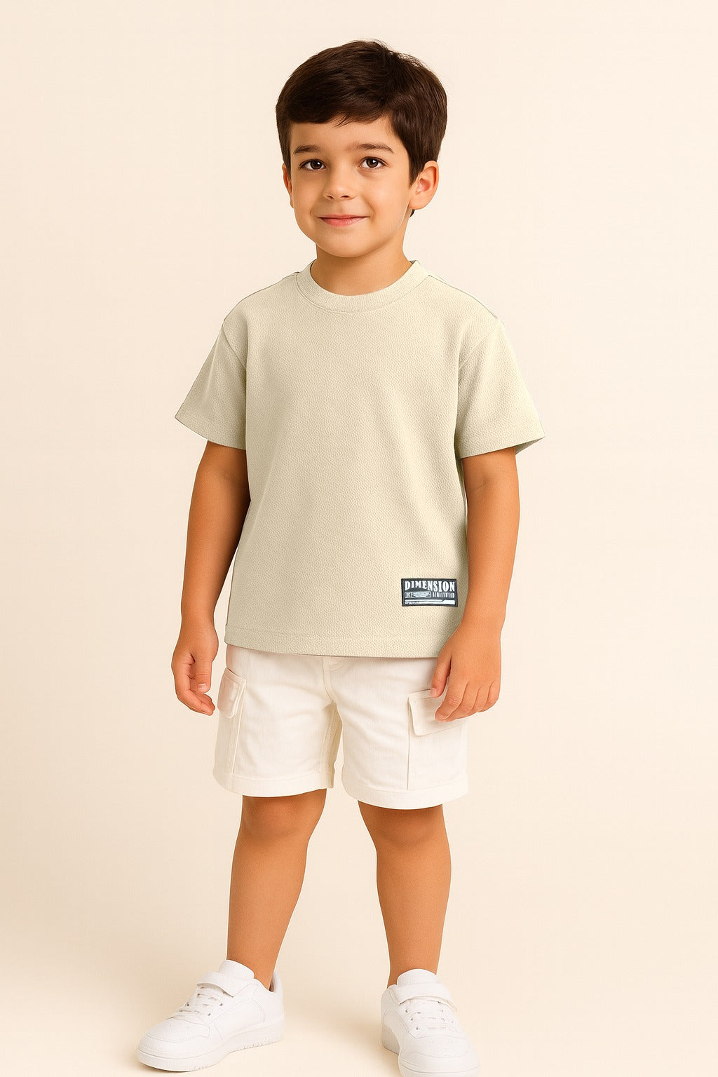 Junior Boys Textured Cotton T-Shirt