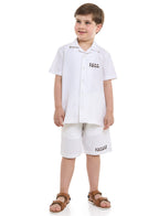 Boys Print Shirt Shorts Set