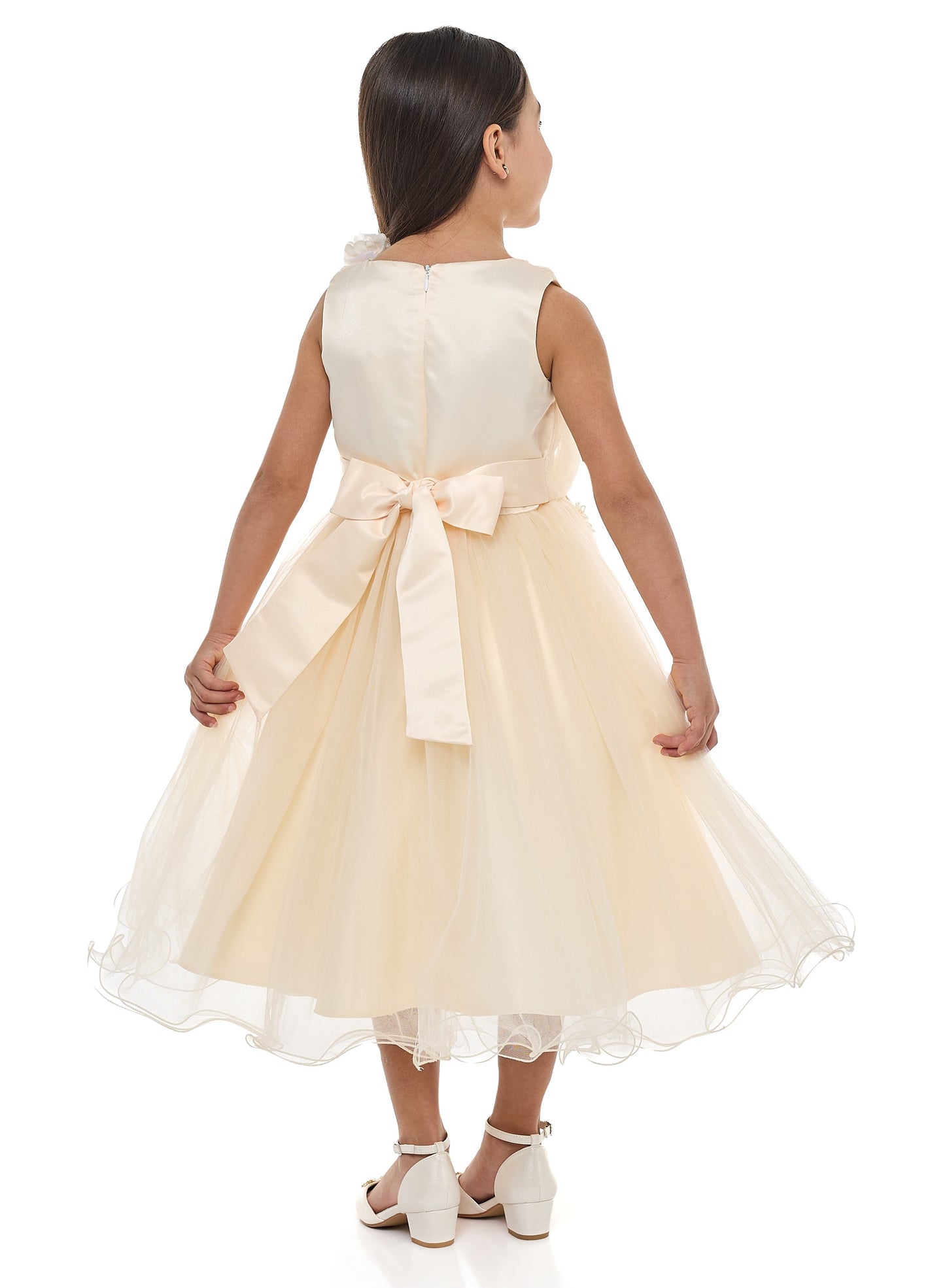 Girls Champagne Tulle Dress
