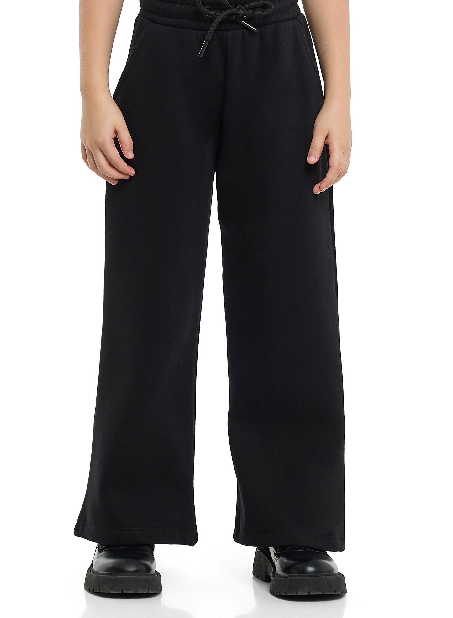 Girls NY Camo Logo Fleece Tracksuit – Black 2-Piece Set