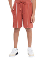 Victor And Jane Boys' Oversized Jacquard Set “ 2-Piece Outfit With Pockets, Polo T-Shirt With Half  Zipper And Shorts