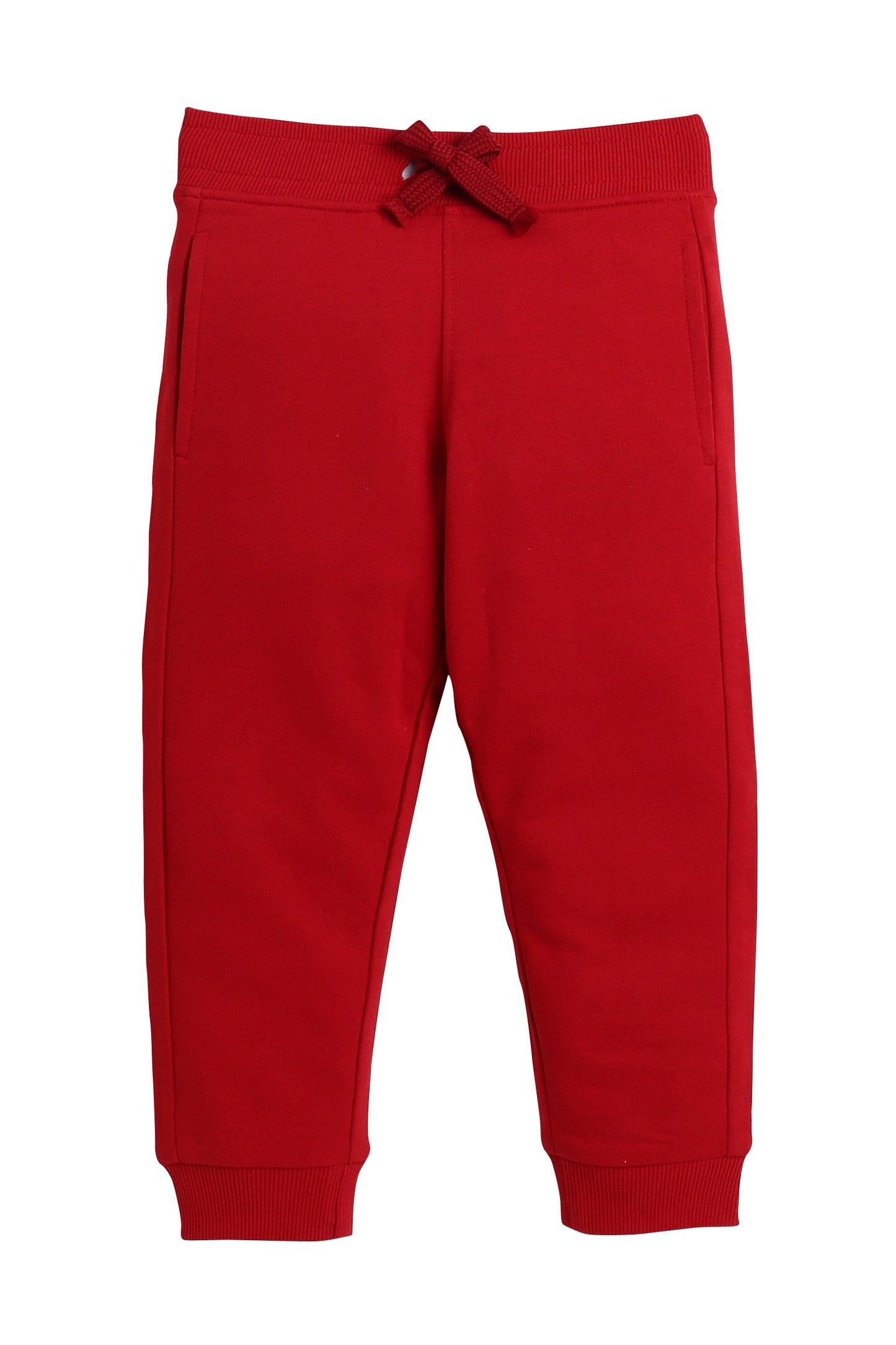 Baby Girl NYC Bear Fleece Tracksuit – Cream & Red 2-Piece Set