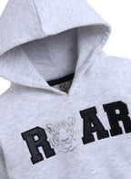 Girls Œroar” Tiger Fleece Hoodie “ Grey