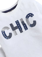 Infant Girls Navy Glitter 3-Piece Hoodie-Long sleeve Tee and Jogger Pants Set