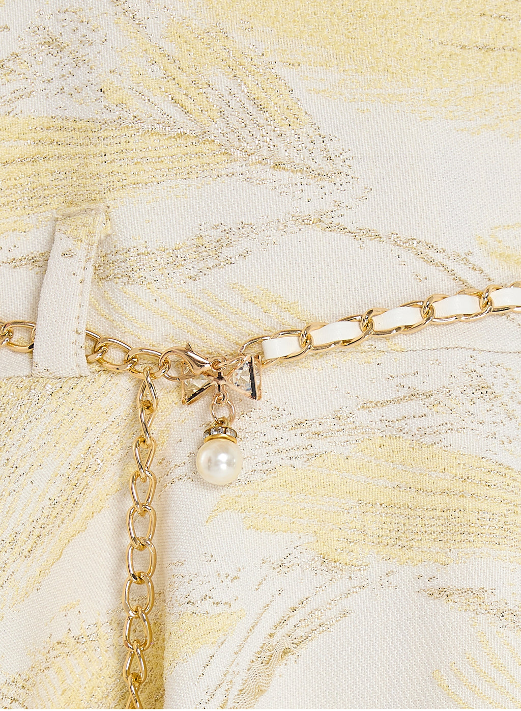 Girls Chic Yellow/Gold Jacquard & Tulle Party Dress