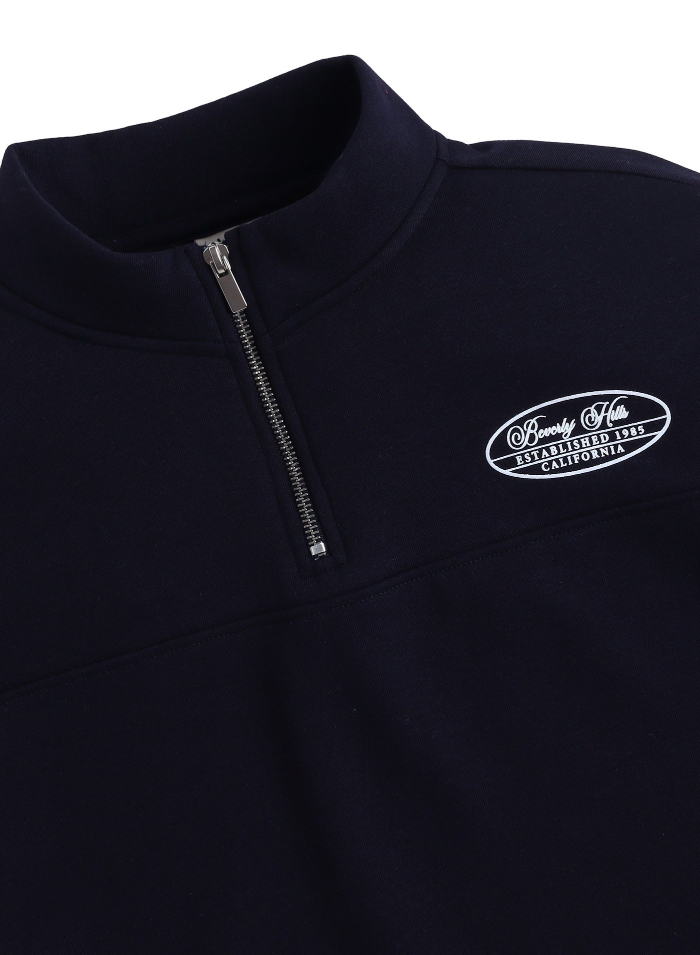 “Sports Club” Girls' Half-Zip Sweatshirt – Navy | 100% Cotton Fleece |