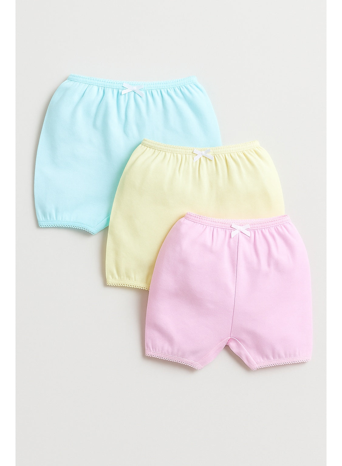 "3-Pack Bloomers For Baby Girls “ Soft Pastel Cotton Comfort "