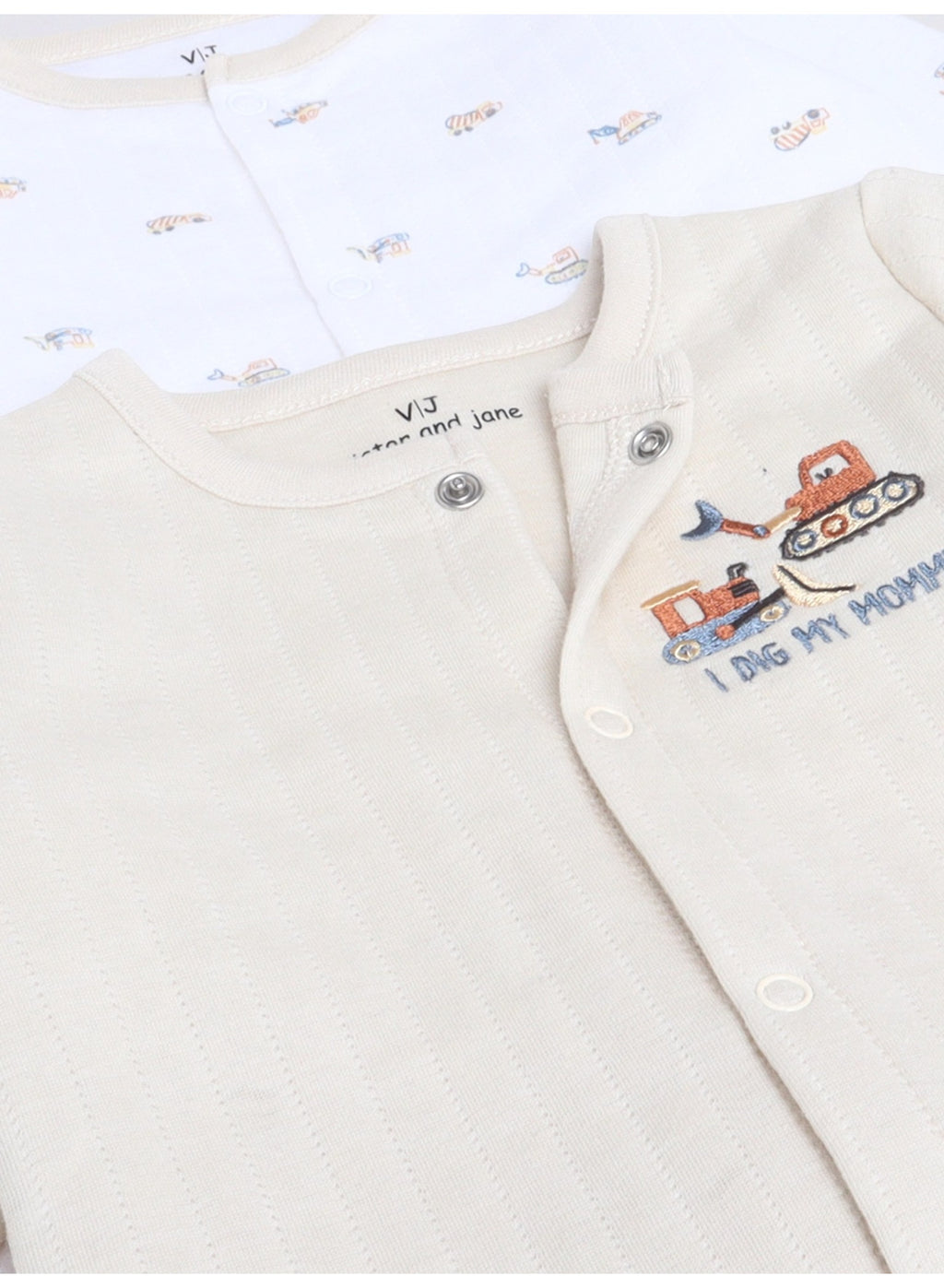 Baby Boys Quilted Footed Coveralls 2-Piece Pack with Truck Print